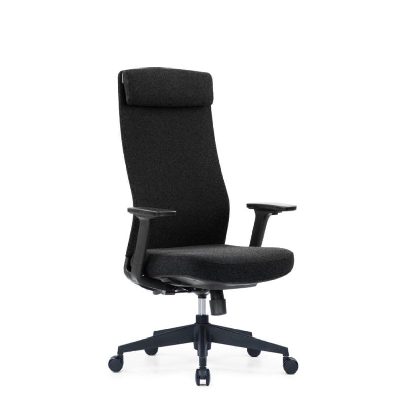 Кресло д/руководителя SitZone CH-366A-WB ткань, черный, крестов. пластик, регулир. подголов., регулир. подлокотн.