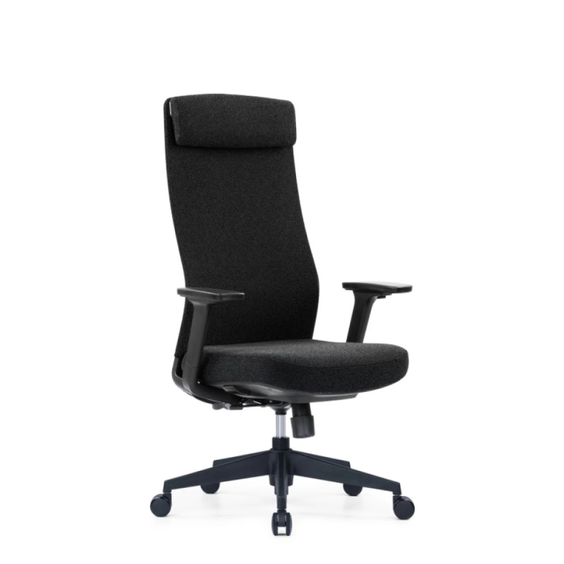Кресло д/руководителя SitZone CH-366A-WB ткань, черный, крестов. пластик, регулир. подголов., регулир. подлокотн.