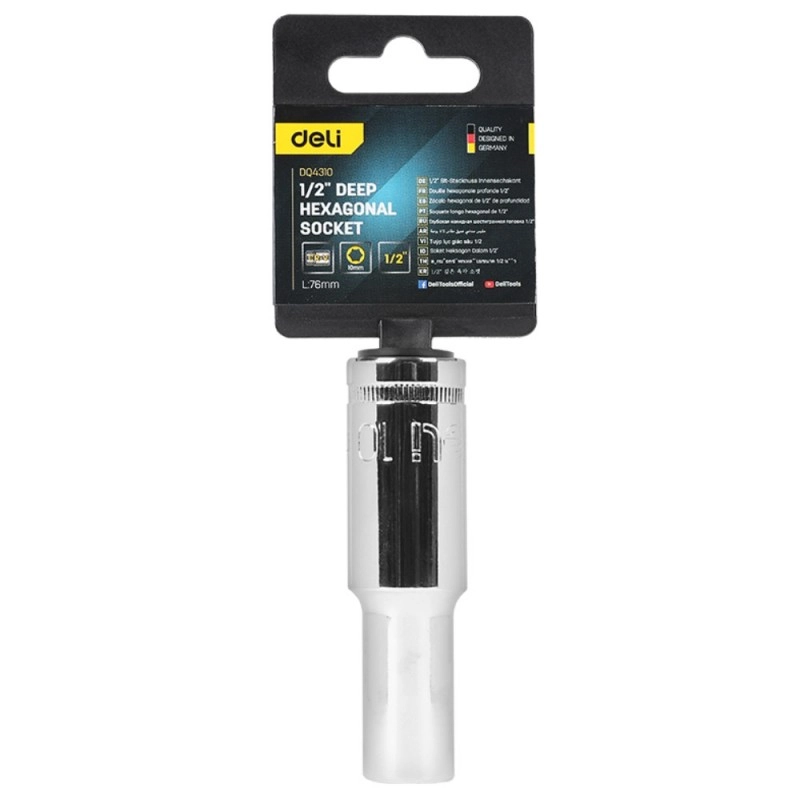 Головка торцевая шестигранная Deli YS EDQ4310 1/2