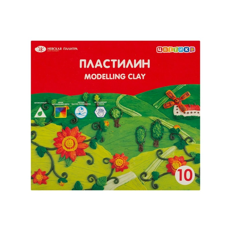 Пластилин 10 цв. 