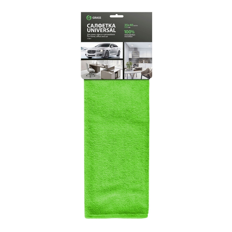 Салфетка из микроволокна Grass, 320г/м2, 35*40см, зеленый