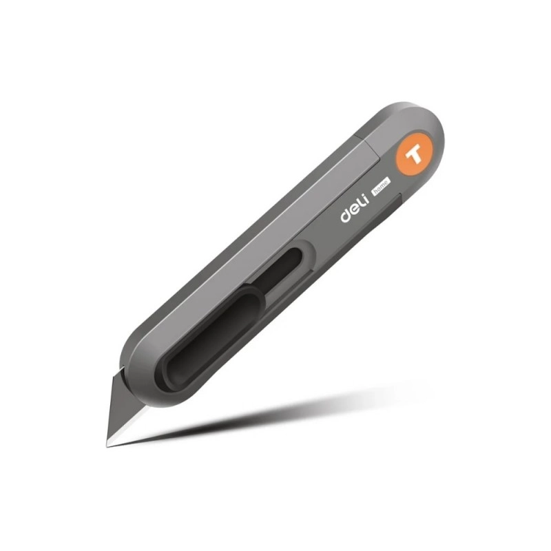 Нож строительный Deli HS HT4008C 135x30 мм, трапеция, Soft Touch, оранжевый