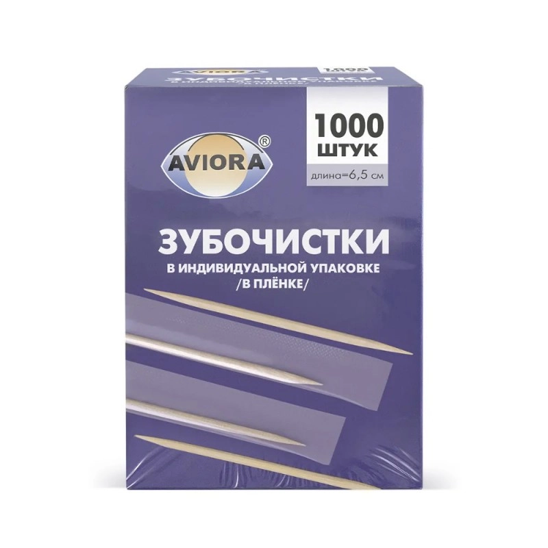 Зубочистки в индивидуальной PP упаковке (прозр), 1000 шт/упак