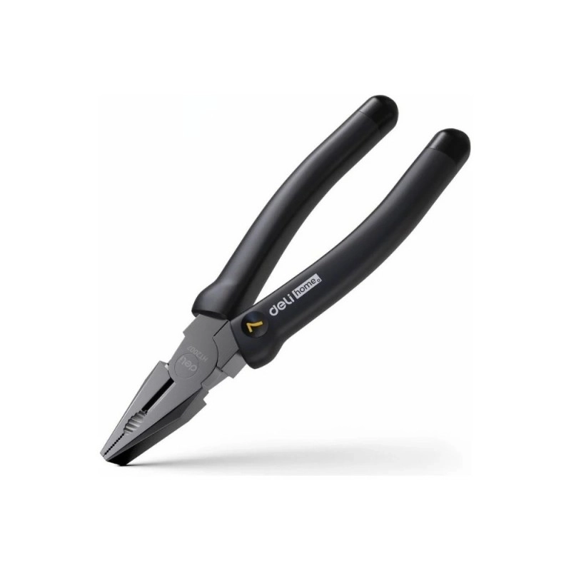 Плоскогубцы Deli HS EHT2007 180 мм, Soft Touch, черный