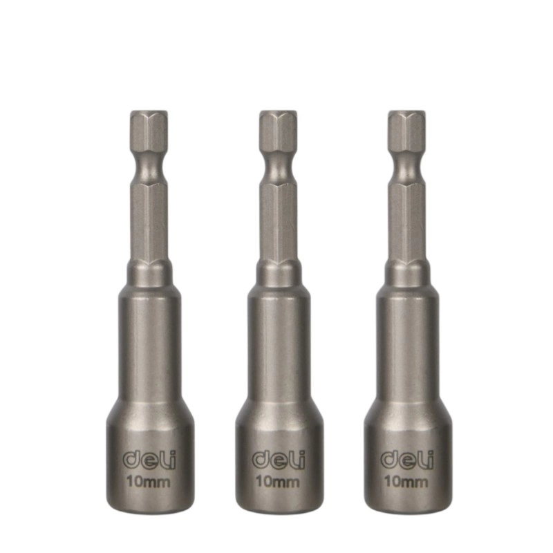 Набор насадок шестигранных магнитных Deli YS EDL4810T 10 мм, 3 шт, HEX 1/4