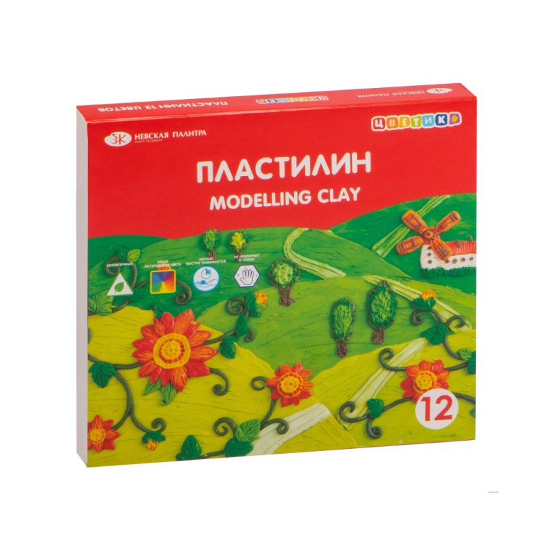Пластилин 12 цв. 