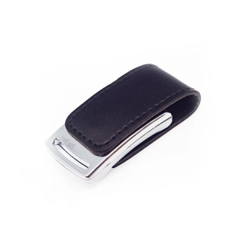 Карта памяти USB Flash 2.0 32 Gb VDL-014, метал, кож.зам., черный 