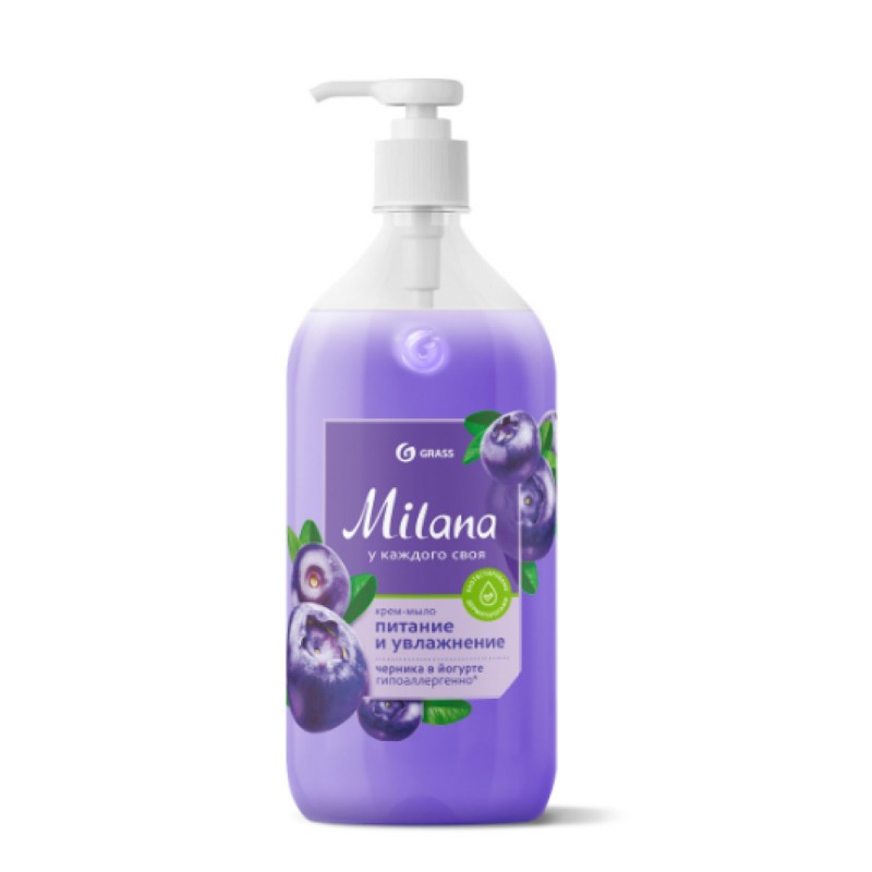 Мыло жидкое Milana черника в йогурте 1 л.