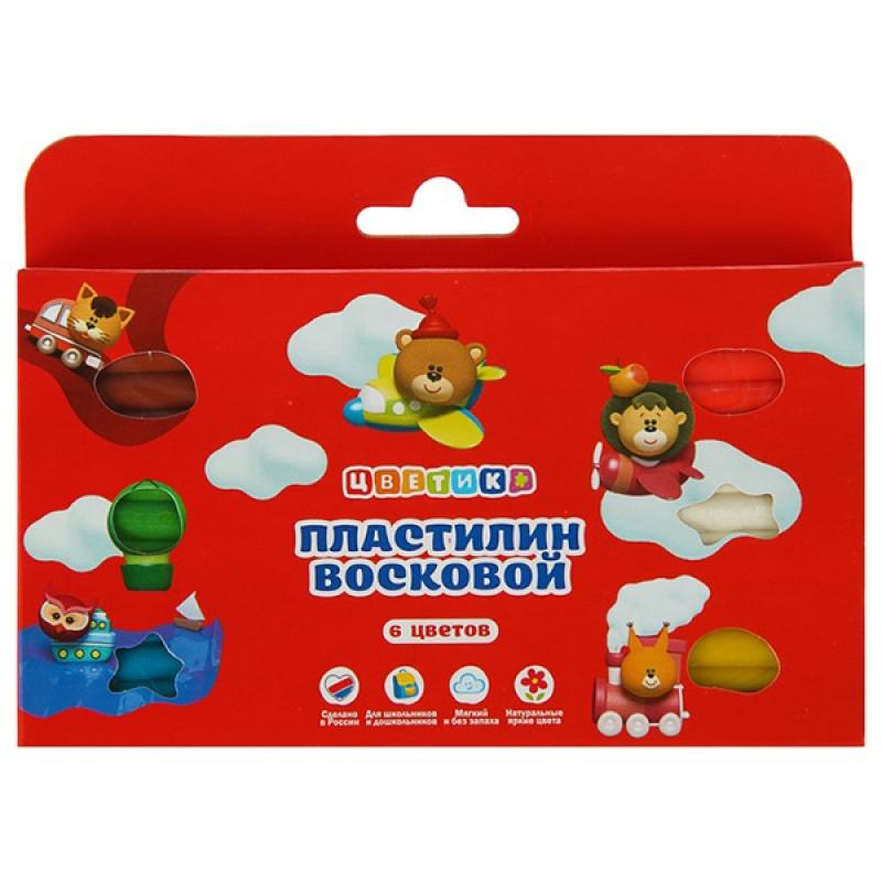 Пластилин восковой  6 цв. 