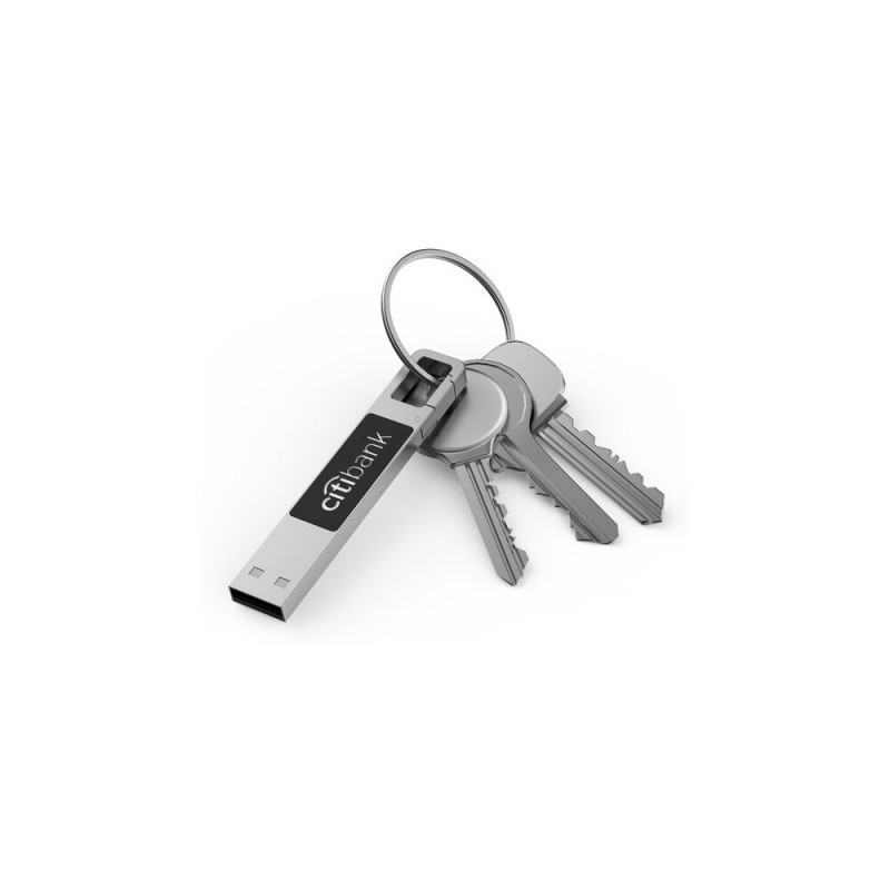 Карта памяти USB Flash 2.0 16 Gb ZC-010, метал, серебристый/зеленый