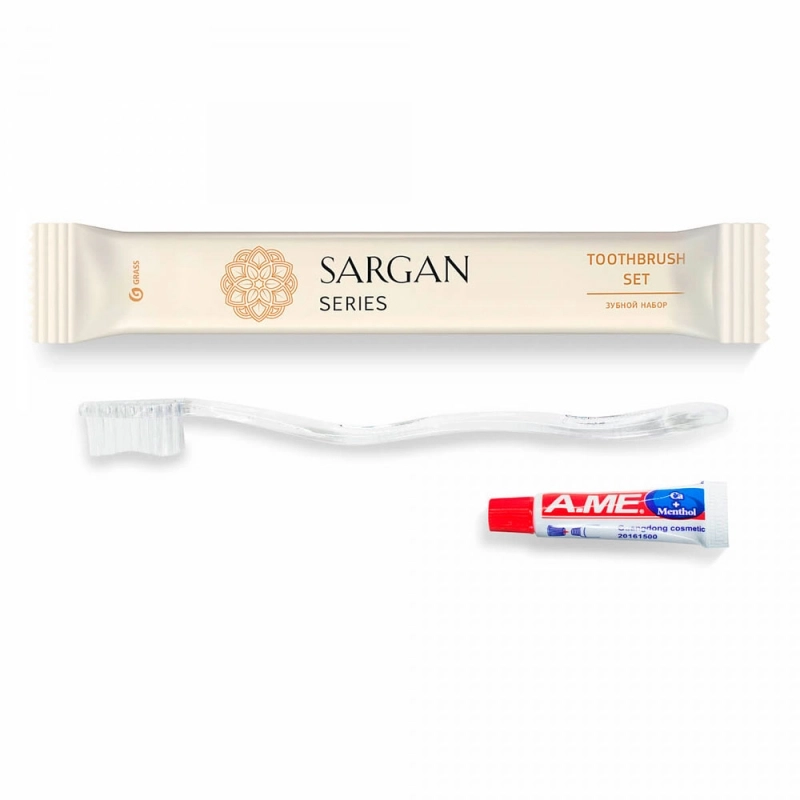 Набор зубной Sargan (щетка 18см + паста 6г), флоу-пак 