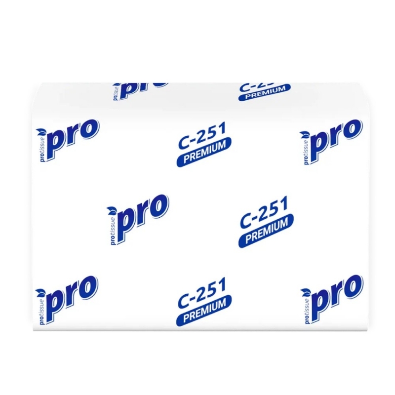Салфетки бумажные  PROtissue 16*21см, 2 слоя, V - сложение, цв.белый, 200 листов