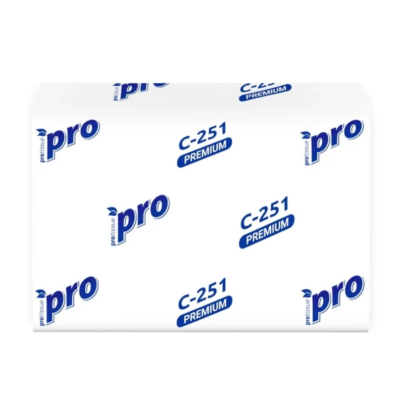 Салфетки бумажные  PROtissue 16*21см, 2 слоя, V - сложение, цв.белый, 200 листов