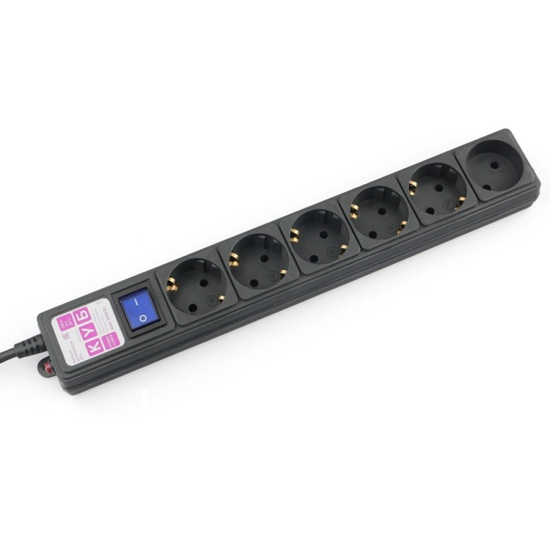 Сетевой фильтр 3 м Power Cube SPG6 (5+1)-B3M, 16А/3,5кВт/140Дж, <6 розеток> (черный)  
