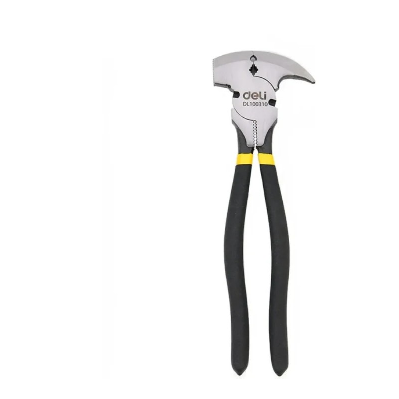 Плоскогубцы для проволочных заграждений Deli YS EDL100310 250мм 5-в-1 (молоток, кусачки, гвоздодер, зажим, обжим) 