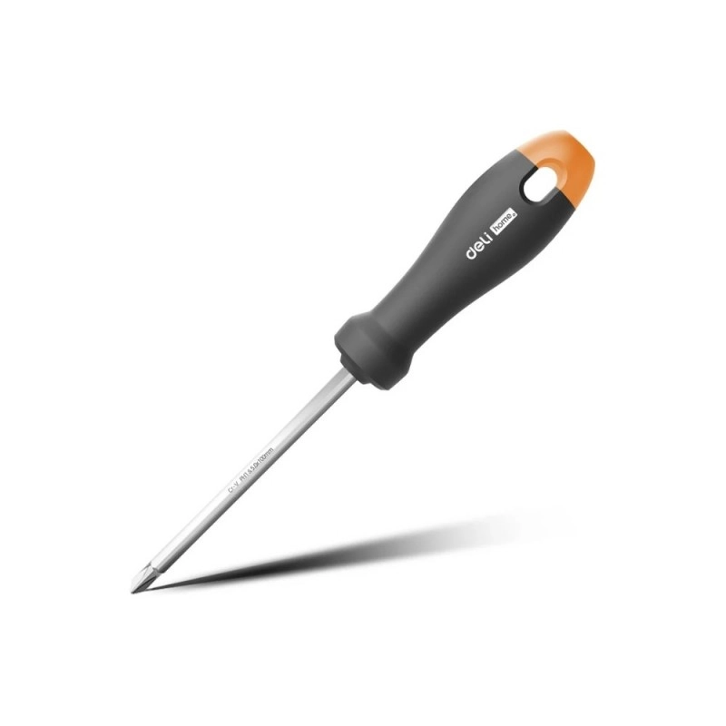 Отвертка двухсторонняя Deli HS HT1055C SL6, PH2*100 мм, Soft Touch, оранжевый