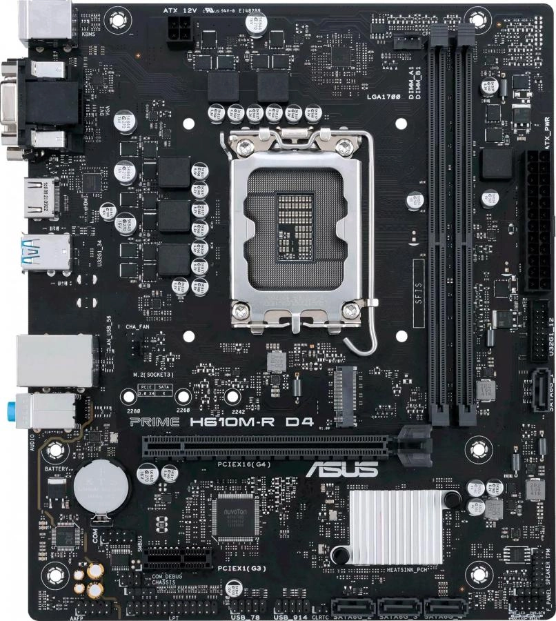 Материнская плата ASUS Prime H610M-R D4-SI (90MB1B40-M0ECY0)