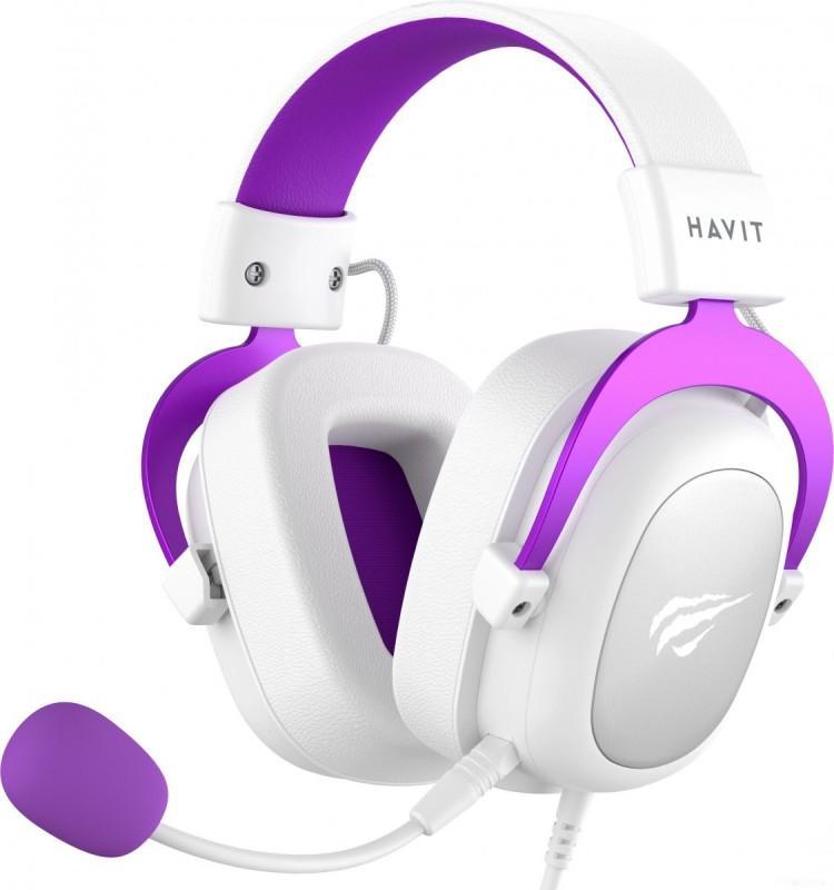 Наушники Havit H2002d белый/фиолетовый