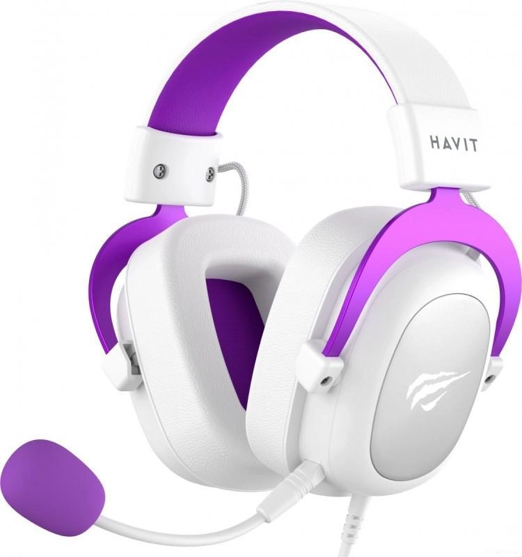 Наушники Havit H2002d белый/фиолетовый