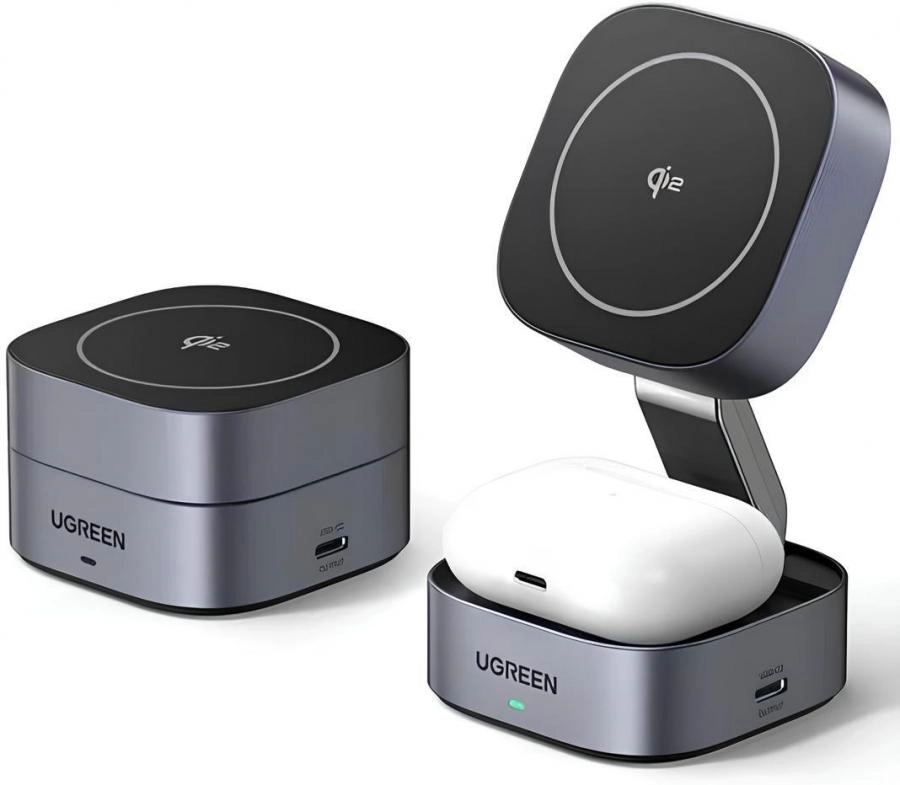 Беспроводное зарядное устройство Ugreen W702 Space Gray (35316)