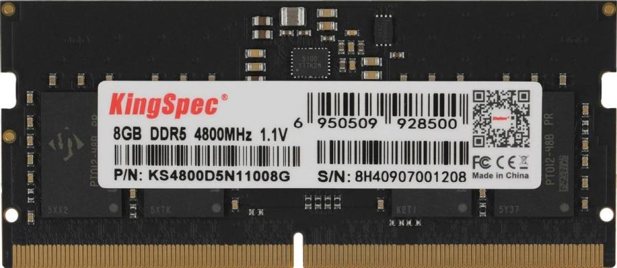 Оперативная память Kingspec 8GB DDR5 SODIMM PC5-38400 (KS4800D5N11008G)