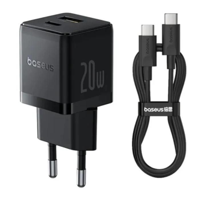 Сетевое зарядное устройство Baseus Palm C+U 20W EU Cluster Black (P10111608113-01)