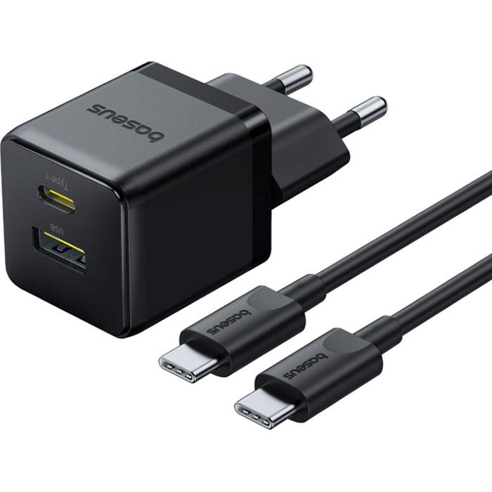 Сетевое зарядное устройство Baseus Palm C+U 30W EU Cluster Black (P1011160A113-01)