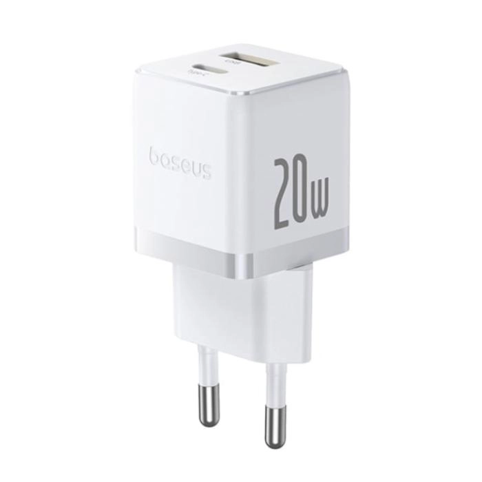 Сетевое зарядное устройство Baseus Palm C+U 20W EU Moon White (P10111608213-00)