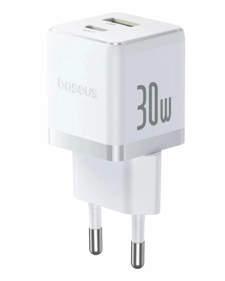 Сетевое зарядное устройство Baseus Palm C+U 30W EU Moon White (P1011160A213-00)