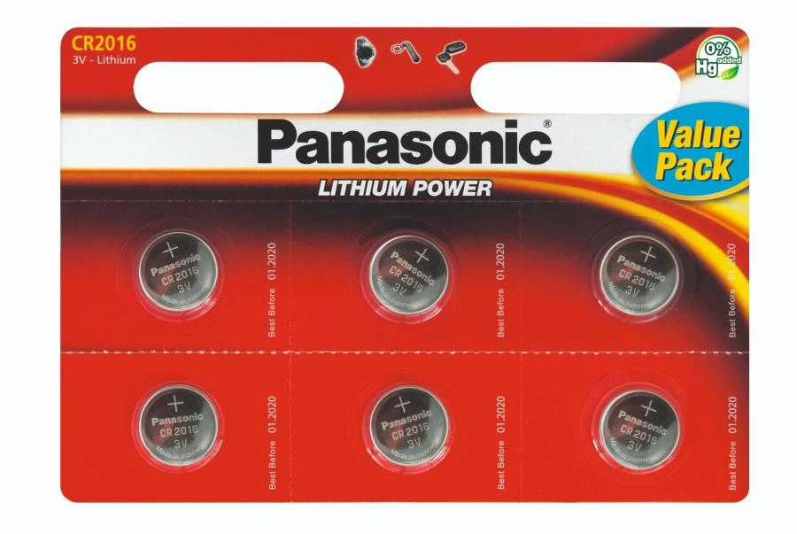 Батарейка Panasonic Lithium CR2016 BL6 (CR-2016EL/6BW)