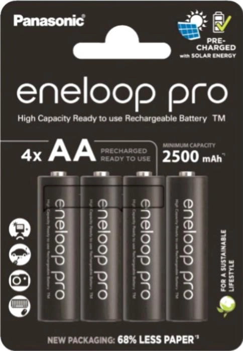 Батарейка Panasonic Eneloop Pro AA 2500mAh BL4 (BK-3HCDE/4CP)