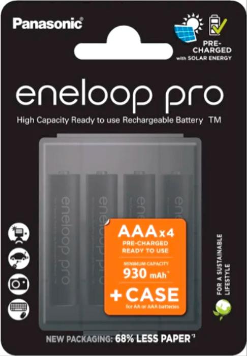 Аккумулятор Panasonic Eneloop Pro AAA 930mAh (BK-4HCDE/4CP+case)