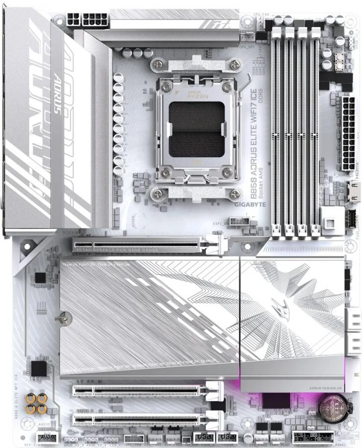 Материнская плата GigaByte B850 Aorus Elite WiFi7 Ice rev. 1.1