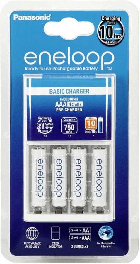 Аккумулятор с зарядным устройством Panasonic Eneloop BQ-CC51/4xBK-4MCCE Basic Charger (K-KJ51MCD04E)