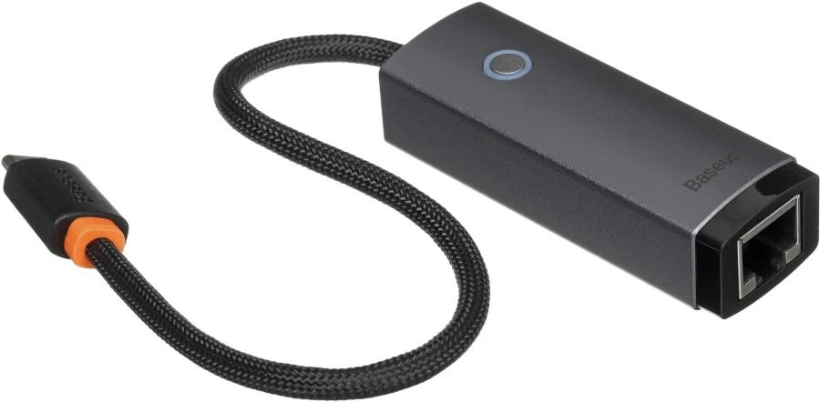 Сетевой адаптер Baseus Lite USB-C-RJ45 Grey (WKQX000313)