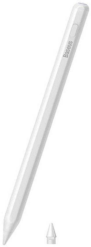 Стилус Baseus P80015804213-00 Smooth Writing 2 Series Dual Charging Stylus Active Wireless Version, Moon White (With USB-C cable and active pen tip)