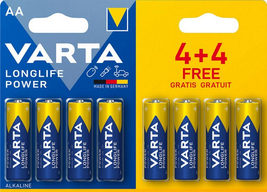 Батарейка Varta Longlife Power 4906 AA BL4+4