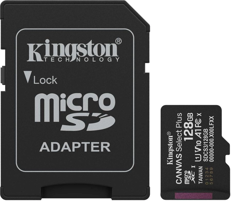 Карта памяти Kingston Canvas Select Plus microSDXC 128GB с адаптером (SDCS3/128GB)