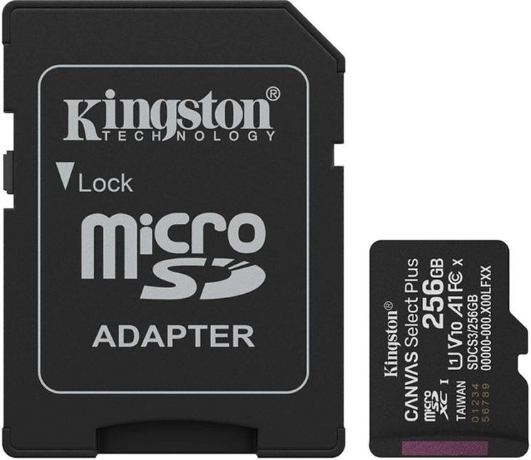 Карта памяти Kingston Canvas Select Plus microSDXC 256GB с адаптером (SDCS3/256GB)