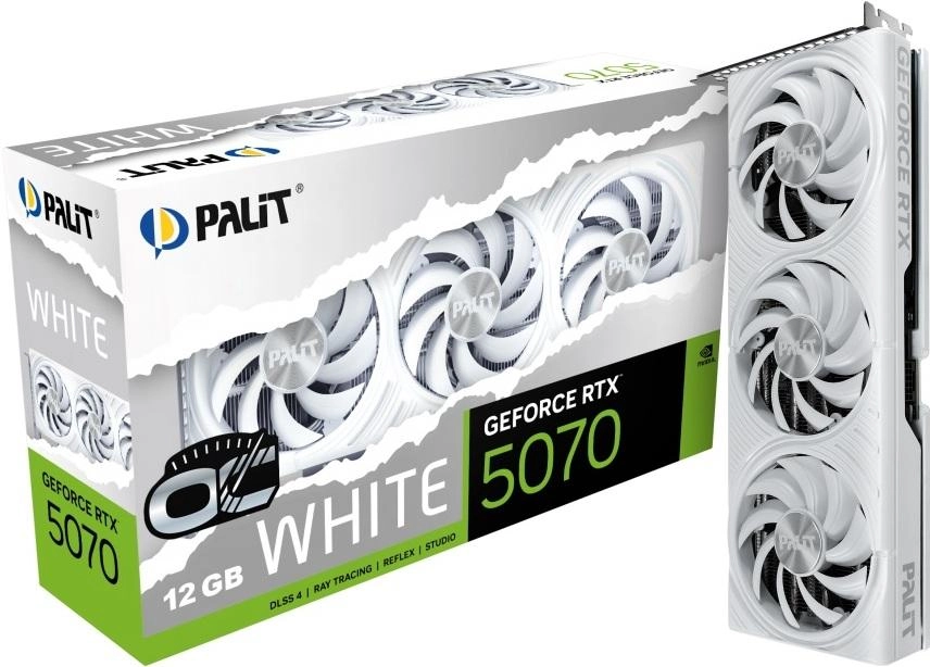 Видеокарта Palit GeForce RTX 5070 White OC 12Gb GDDR7 (NE75070U19K9-GB2050W)