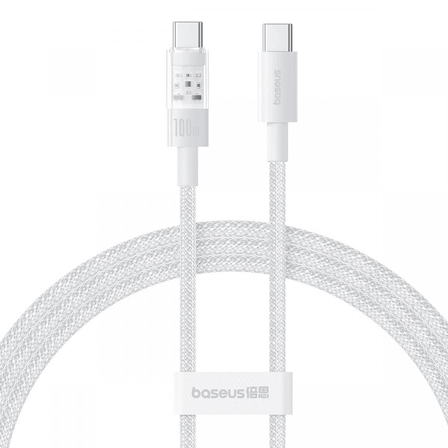 Кабель Baseus CB000092 Gem Fast-Charging Data Cable USB-C to USB-C 100W 1m Moon White (P10373000211-00)
