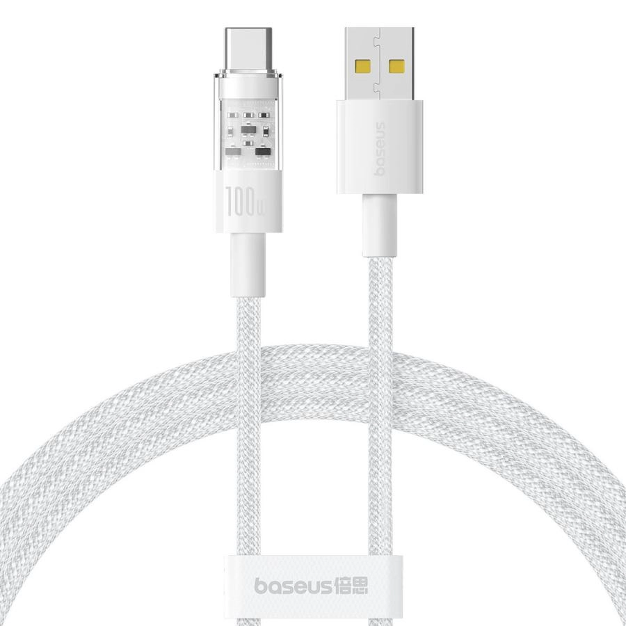 Кабель Baseus CB000094 Gem Fast-Charging Data Cable USB to USB-C 100W 1m Moon White (P10373002211-00)