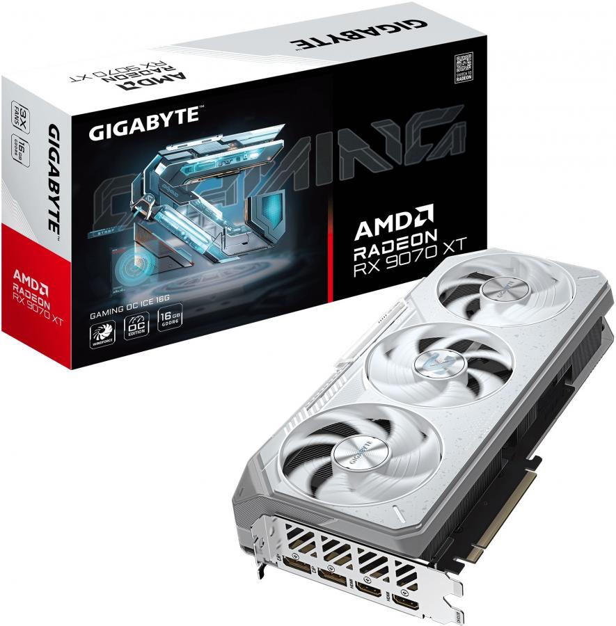 Видеокарта Gigabyte  Radeon RX 9070 XT Gaming OC Ice 16Gb GDDR6 (GV-R907XGAMINGOCICE-16GD)