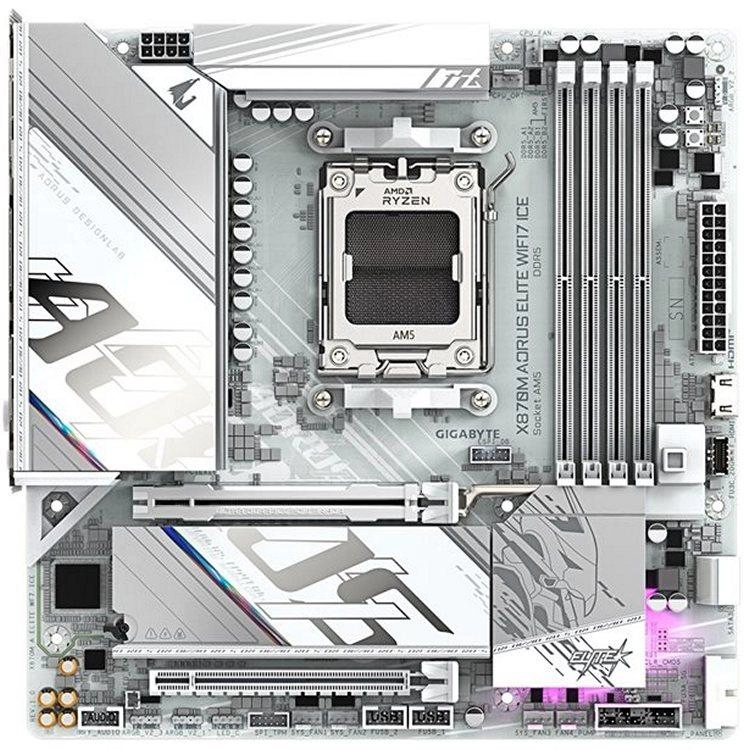 Материнская плата GigaByte X870M Aorus Elite WIFI7 Ice rev. 1.0