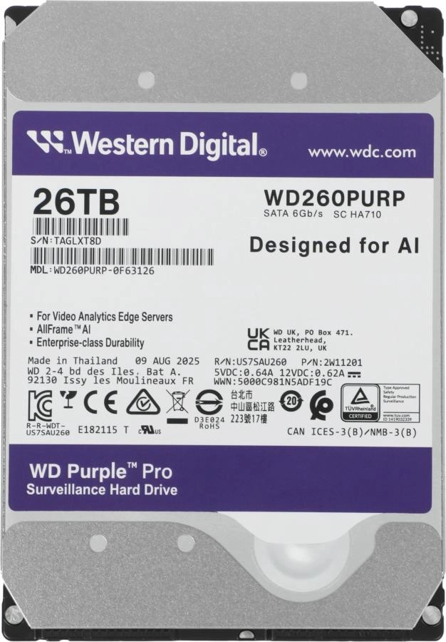 Жесткий диск WD Purple Pro 26TB (WD260PURP)