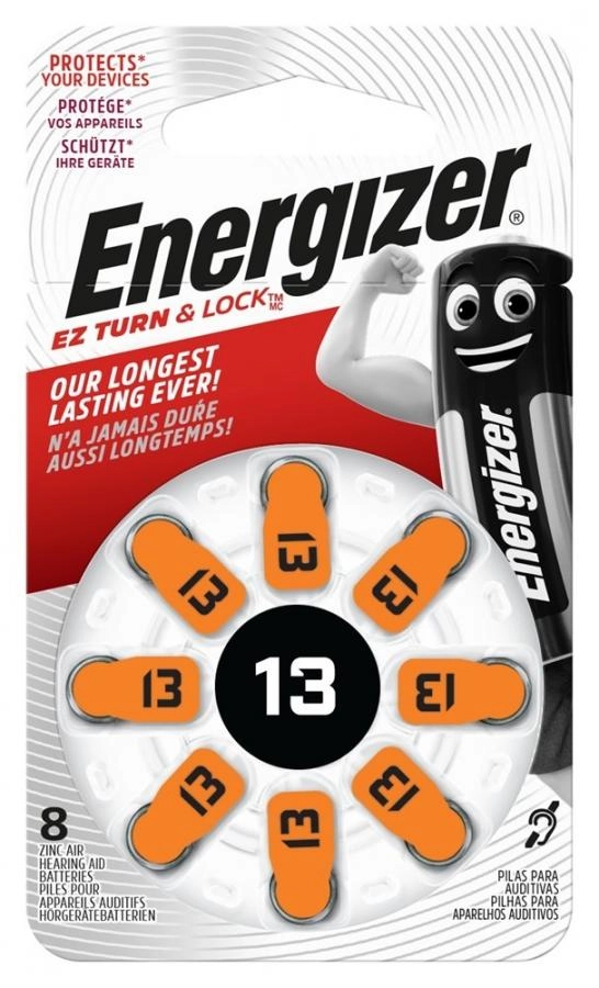 Батарейка Energizer EZ Turn & Lock 13 BL8 8pcs/Pack