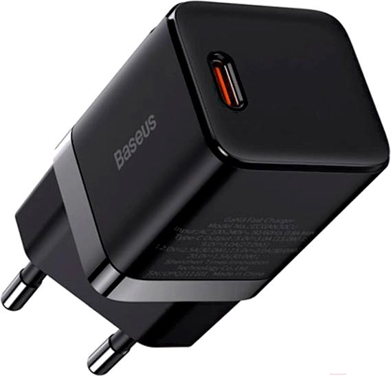 Сетевое зарядное устройство Baseus E01231 EnerFill FN22 Fast Charger 1C 30W EU Cosmic Black (E0123100)