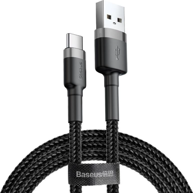 Кабель Baseus Cafule 2m Gray/Black (CATKLF-CG1)