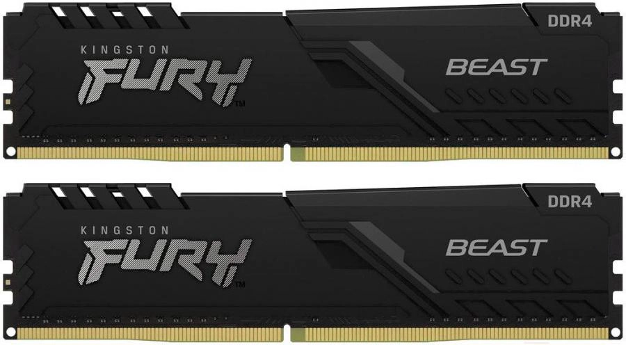 Оперативная память Kingston Fury Beast 2x16GB DDR4 PC4-25600 (KF432C16BBK2/32)