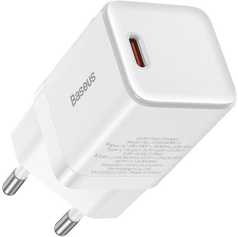 Сетевое зарядное устройство Baseus GAN3 30W EU White (CCGN0101020)